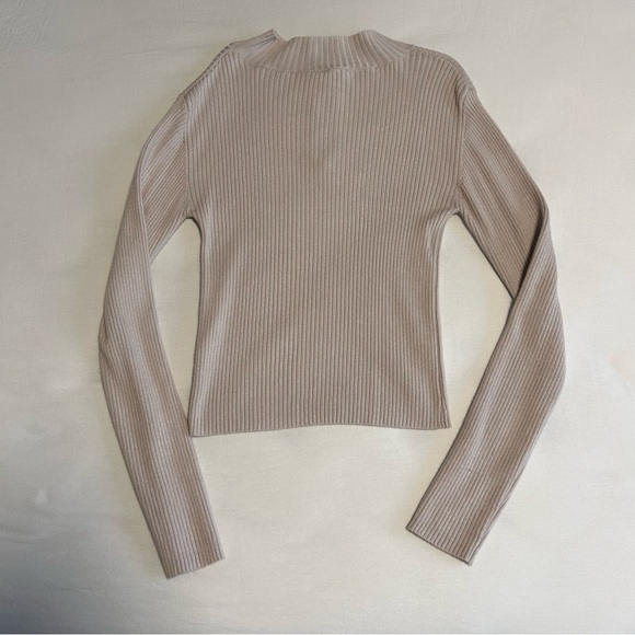 Garage Ribbed Cream Quarter Zip | XS - Picture 3 of 7